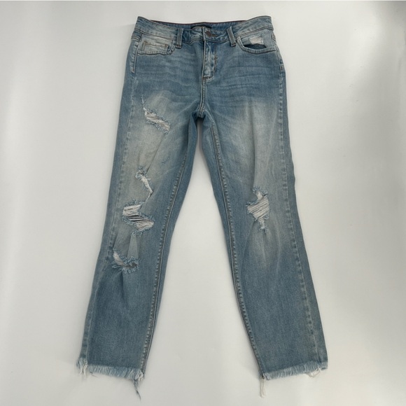 Forever 21 Cello Distressed Rough Hem Straight Leg Jeans Size 26 Women’s - Picture 1 of 5